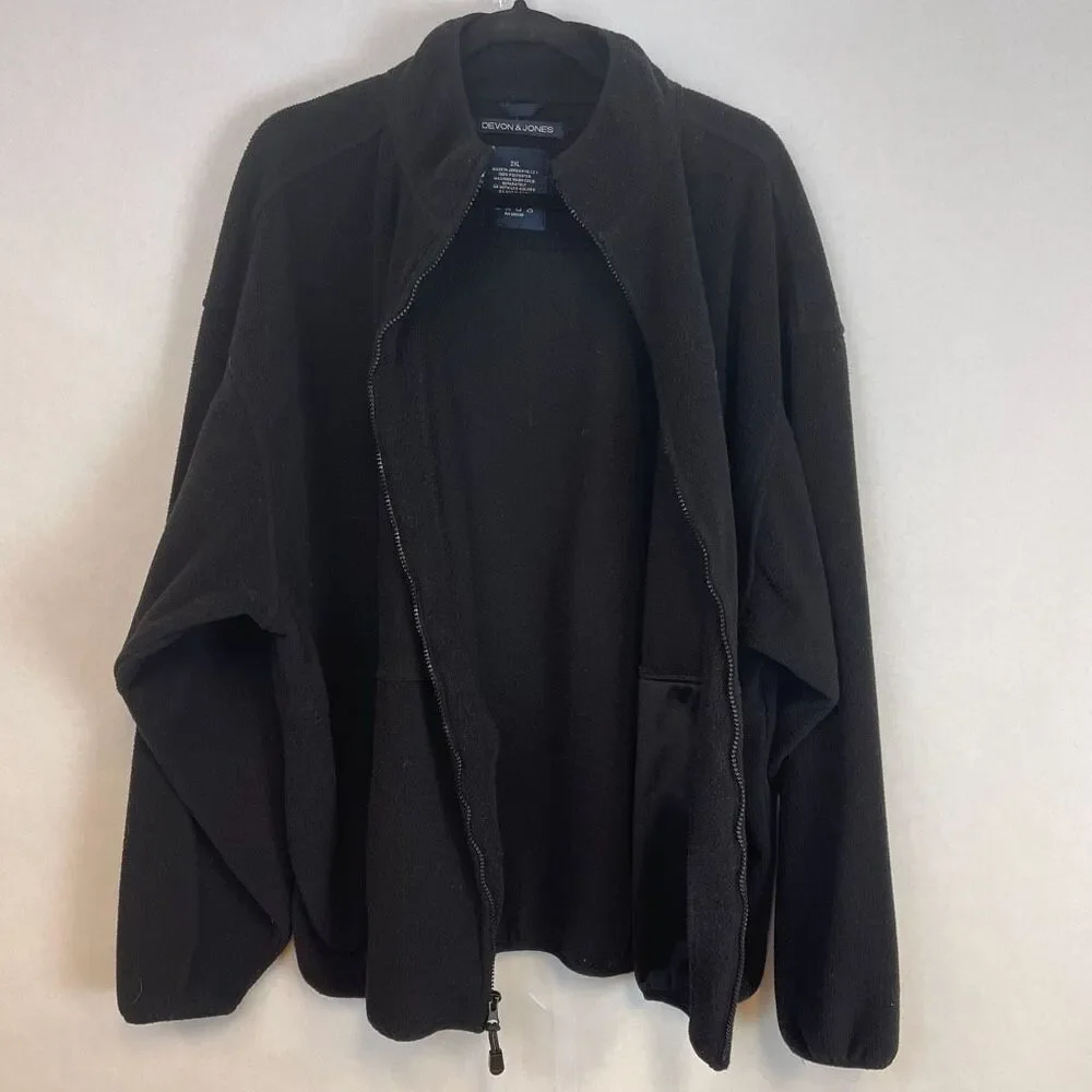 LowerMyBills.com All-Star‎ Affiliate 2XL Fleece Jacket Black Zip DEVON & JONES